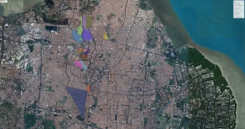 Gambar Batas Kawasan Cagar Budaya di Kota Surabaya, tahun 2024 sumber : Pusat Data Begandring Soerabaia 